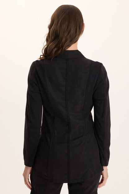 Embroidered Danski Twill Novelty Blazer Black - XCVI