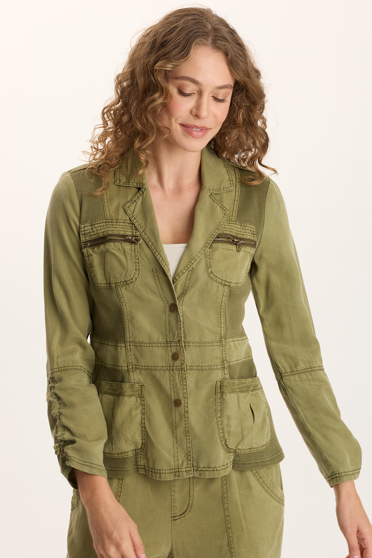 Jesper Twill Utility Jacket Thicket Pigment - XCVI