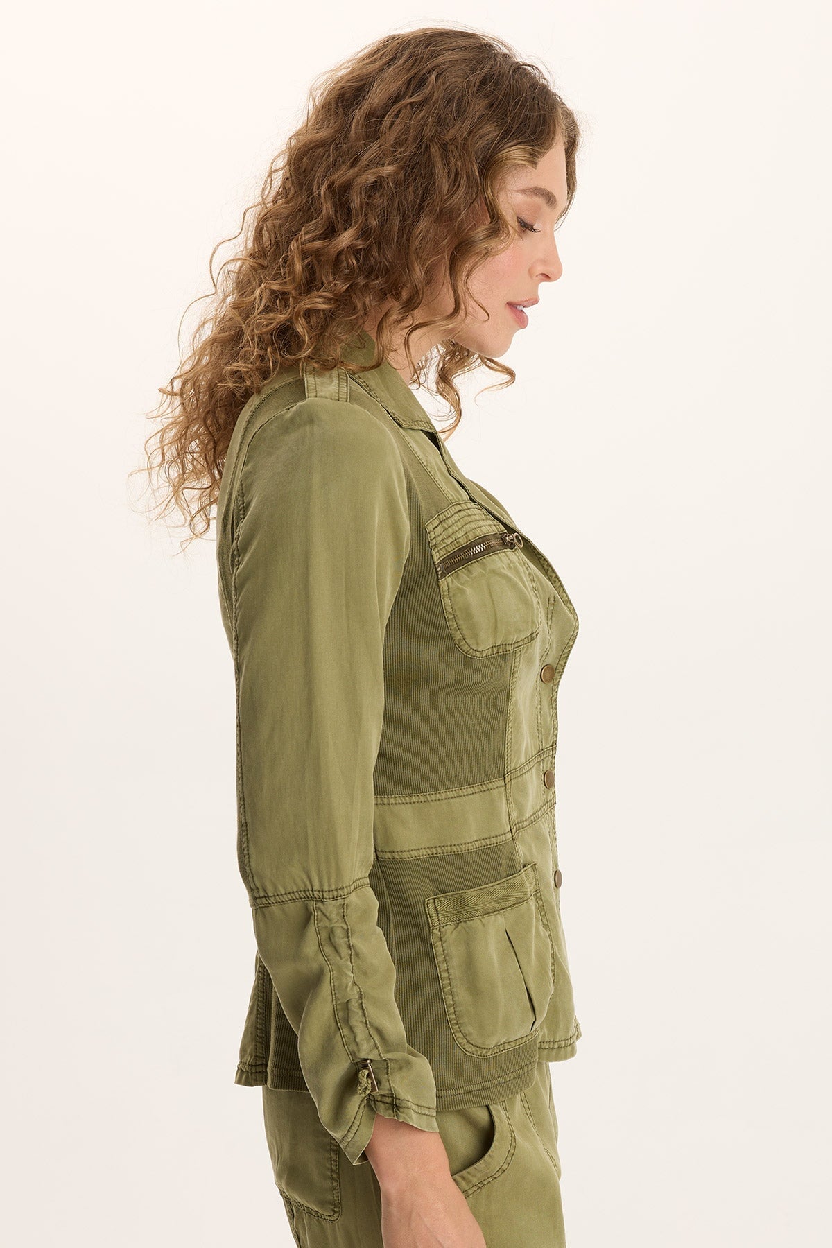 Jesper Twill Utility Jacket Thicket Pigment - XCVI