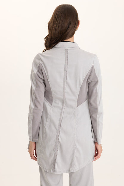 Lainey Longline Tencel Blazer Jacket Soft Pebble Pigment - XCVI