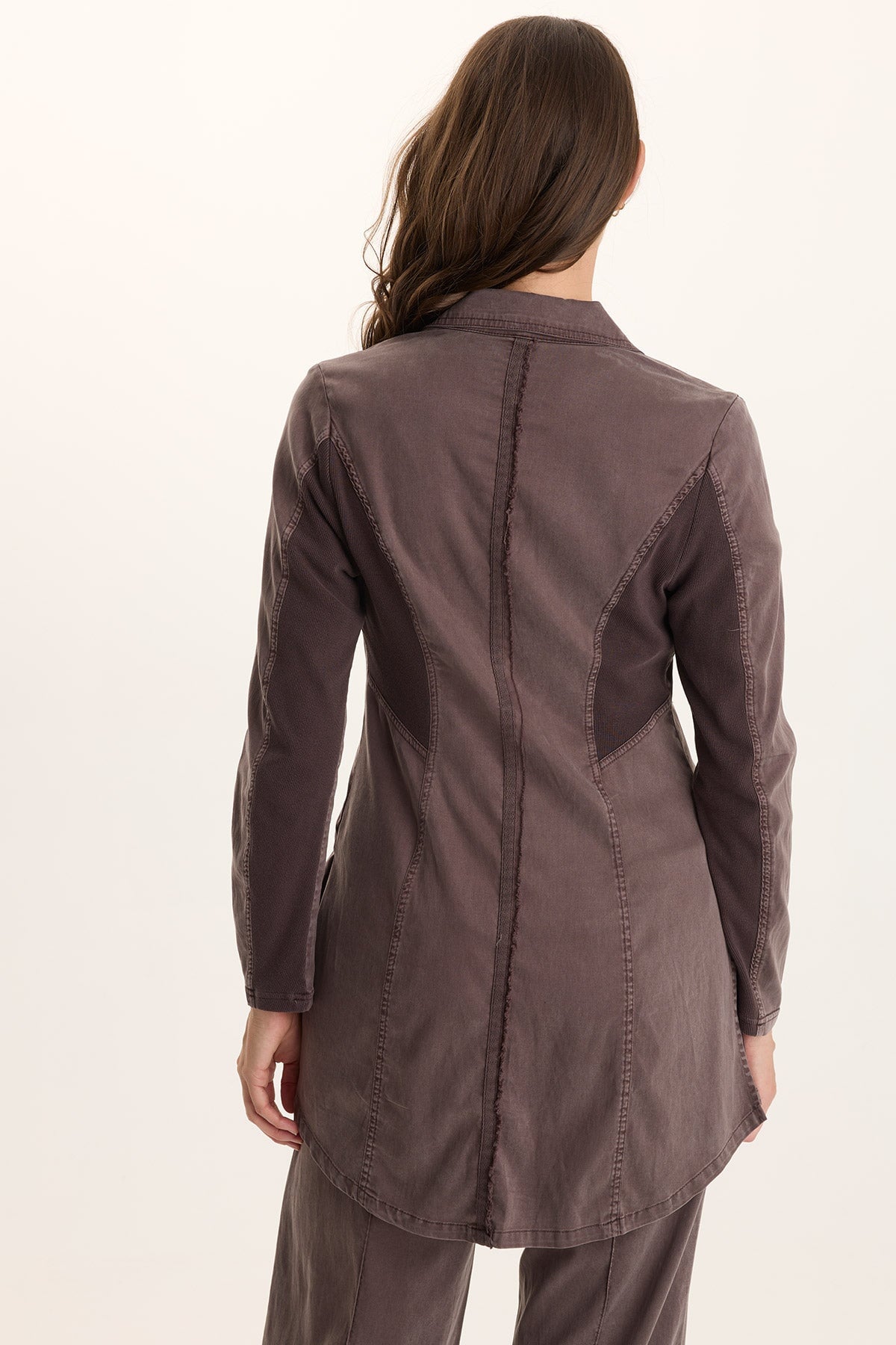 Lainey Longline Tencel Blazer Jacket Bistro Pigment - XCVI