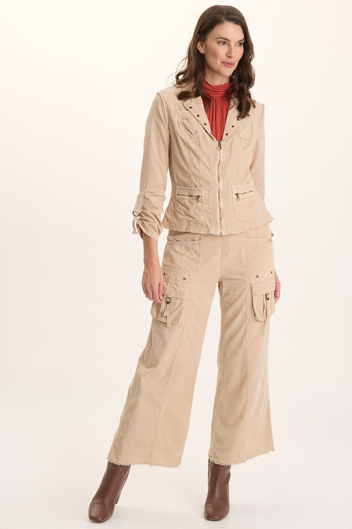 Eino Corduroy Cargo Fitted Blazer Jacket Park Avenue - XCVI