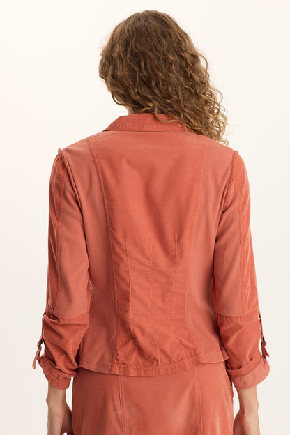 Eino Corduroy Cargo Fitted Blazer Jacket Papaver - XCVI