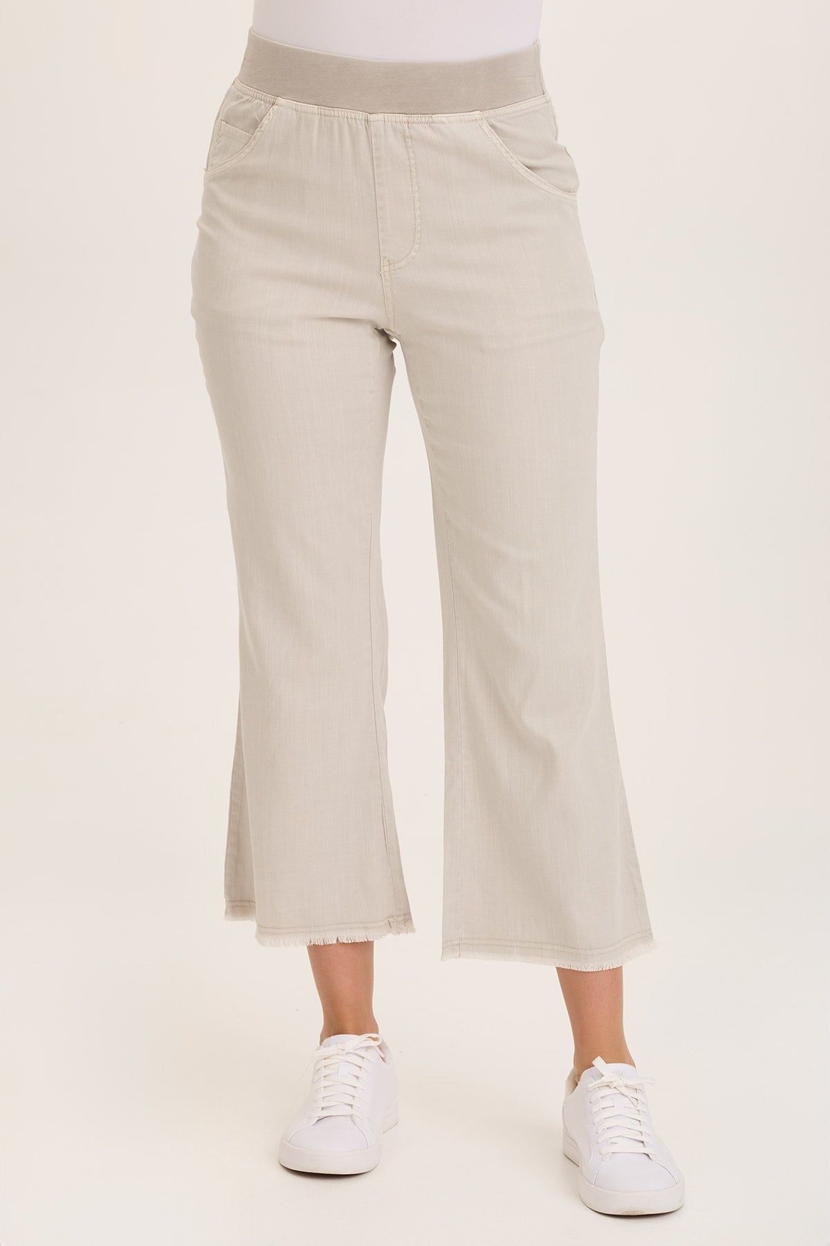 Wearables Lorilei Twill Flare Distressed Pull-On Pant Ripple Pigment - XCVI