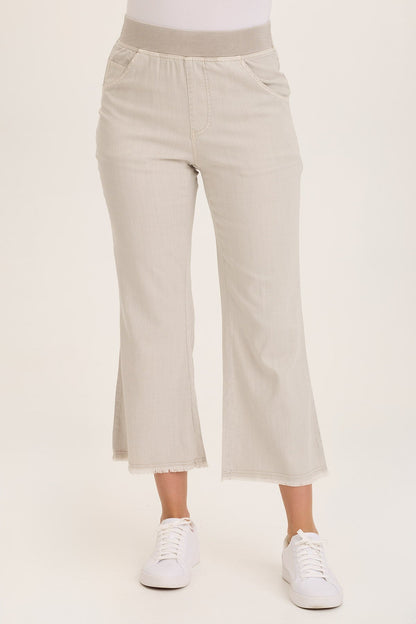 Wearables Lorilei Twill Flare Distressed Pull-On Pant Ripple Pigment - XCVI