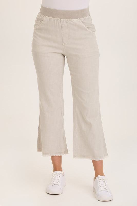 Wearables Lorilei Twill Flare Distressed Pull-On Pant Ripple Pigment - XCVI