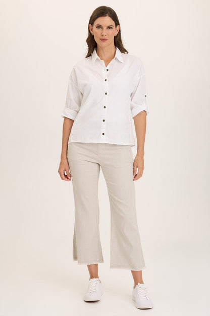 Wearables Lorilei Twill Flare Distressed Pull-On Pant Ripple Pigment - XCVI