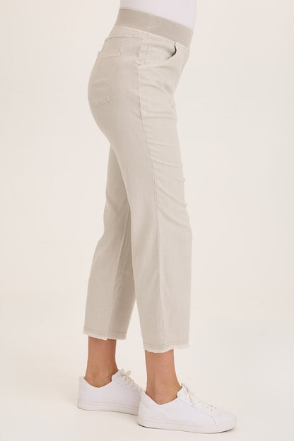 Wearables Lorilei Twill Flare Distressed Pull-On Pant Ripple Pigment - XCVI