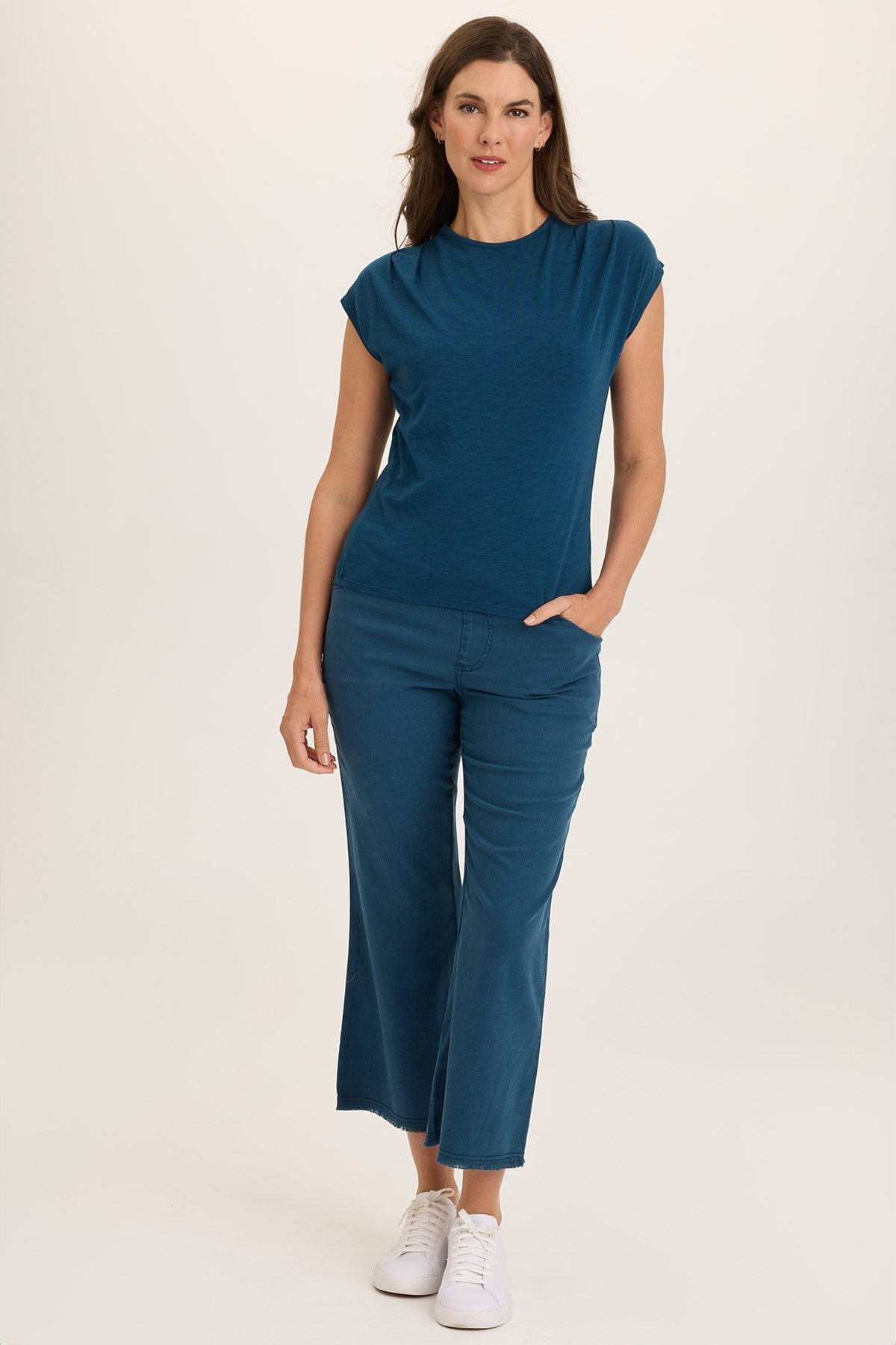 Wearables Lorilei Twill Flare Distressed Pull-On Pant Abyss Pigment - XCVI