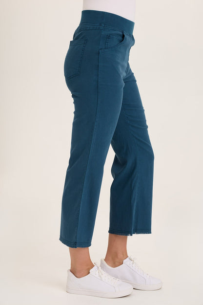 Wearables Lorilei Twill Flare Distressed Pull-On Pant Abyss Pigment - XCVI
