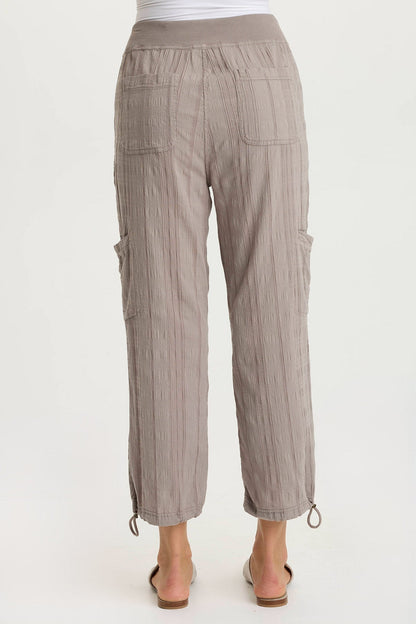 Ryle Textured Gauze Casual Crop Cargo Pant Poppy Seed - XCVI