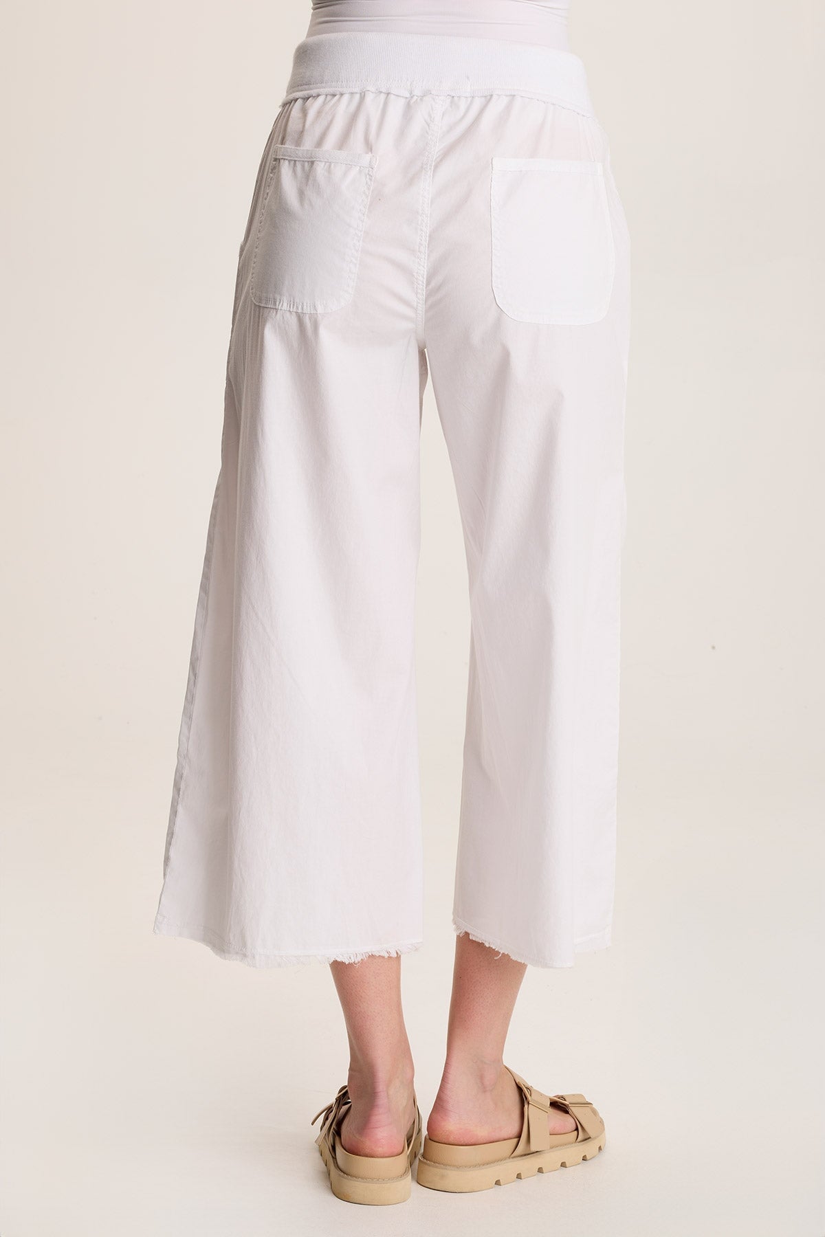 Seaver Poplin Wide Leg Crop Pant White - XCVI