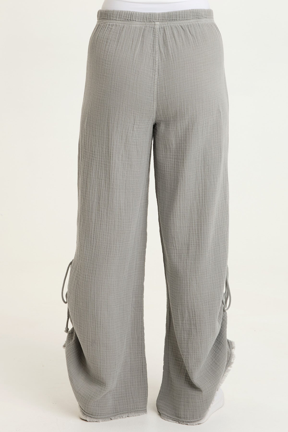 Muriel 100% Cotton Gauze Cincable Leg Pull-On Waist Wide-Leg Pant Masterpiece Pigment - XCVI