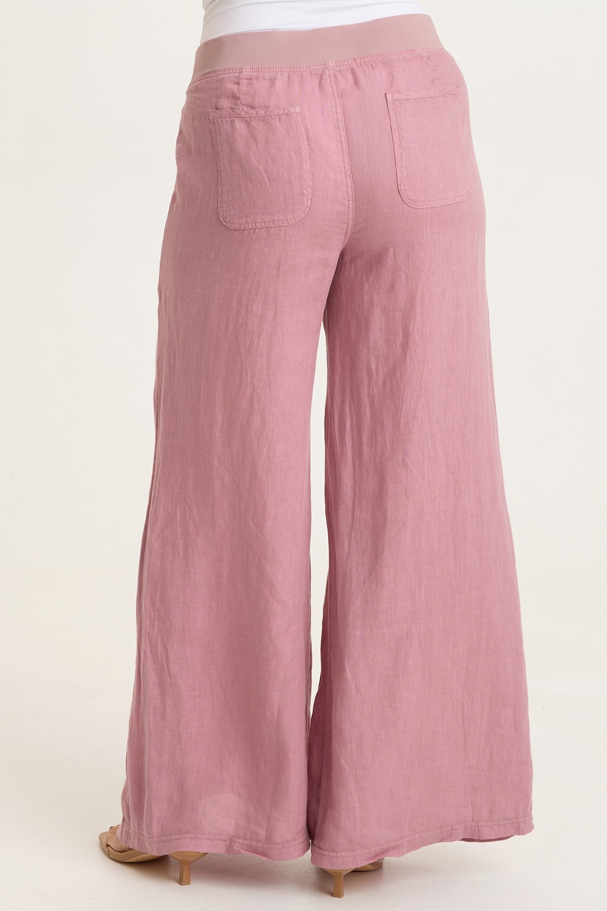 Elaine 100% Linen Godet Seam Pull-On Wide-Leg Pant Svelte - XCVI