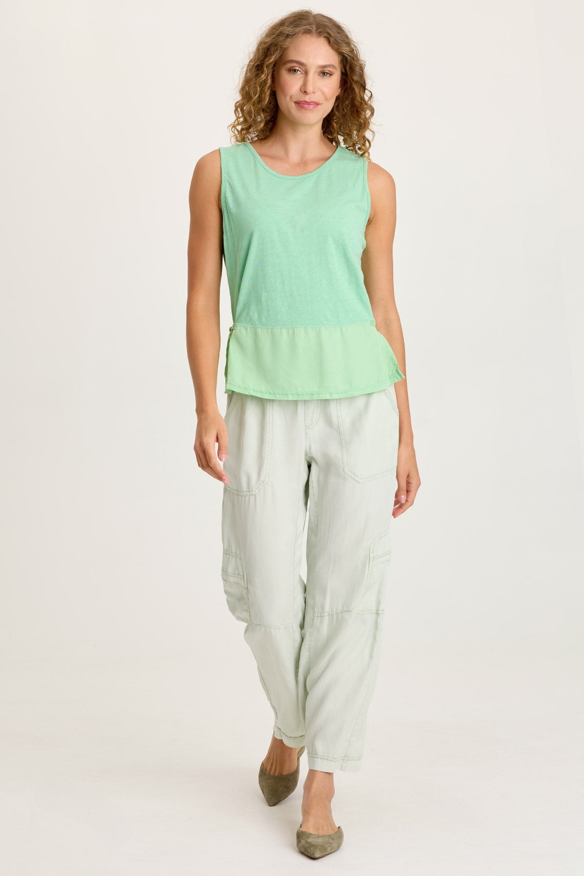 Taran Tencel Twill Straight Leg Cargo Pull-On Pant Tradewind Pigment - XCVI
