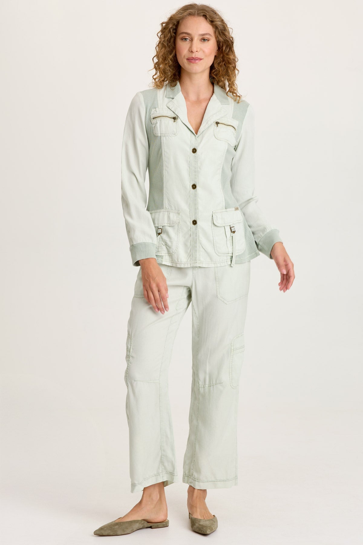 Taran Tencel Twill Straight Leg Cargo Pull-On Pant Tradewind Pigment - XCVI
