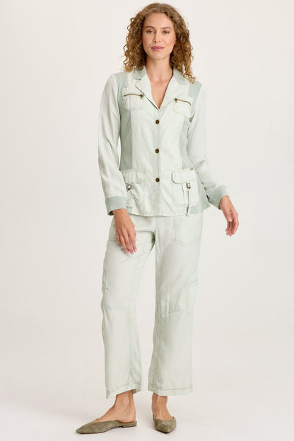Taran Tencel Twill Straight Leg Cargo Pull-On Pant Tradewind Pigment - XCVI
