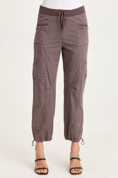 Jannik Poplin Cinch Leg Flat Cargo Pockets Pant Virtuoso Pigment - XCVI