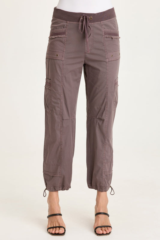 Jannik Poplin Cinch Leg Flat Cargo Pockets Pant Virtuoso Pigment - XCVI
