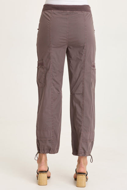 Jannik Poplin Cinch Leg Flat Cargo Pockets Pant Virtuoso Pigment - XCVI