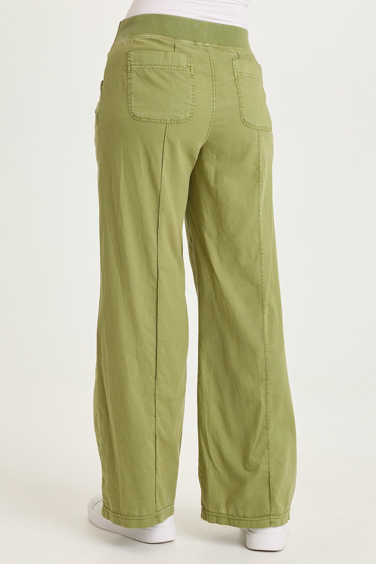 Wearables Torryn Cotton Linen Zipper Pockets Pull-On Pant Garnish Pigment - XCVI