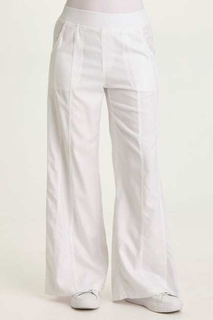 Wearables Geraldine Twill Double Seam Twill Tape Pull-On Pant White - XCVI