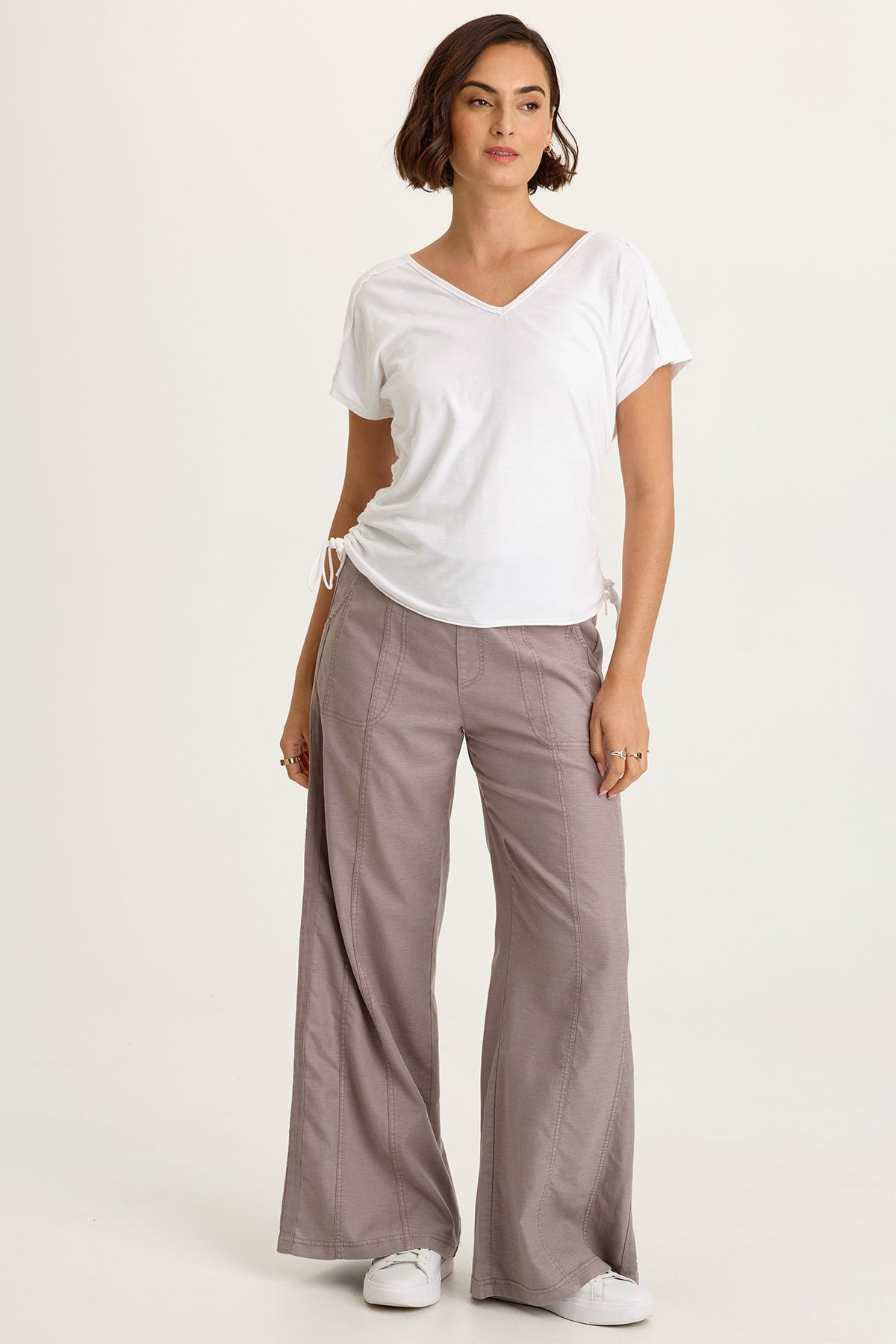 Wearables Geraldine Twill Double Seam Twill Tape Pull-On Pant Poppy Seed - XCVI