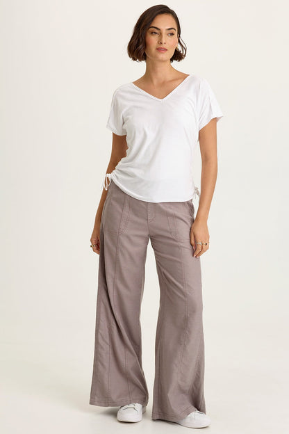Wearables Geraldine Twill Double Seam Twill Tape Pull-On Pant Poppy Seed - XCVI