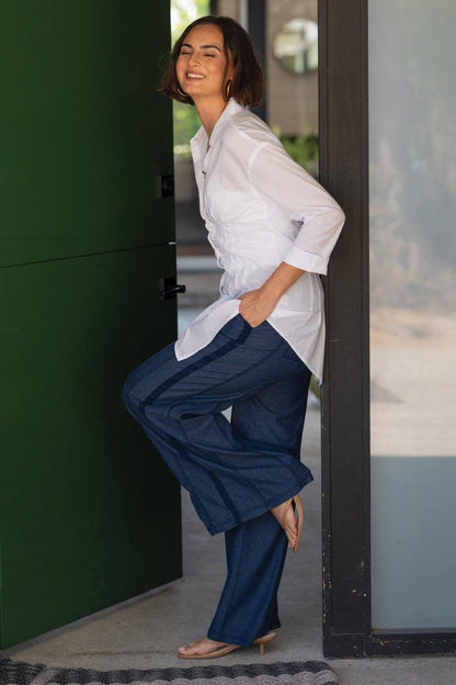 Wearables Geraldine Twill Double Seam Twill Tape Pull-On Pant Airdale Pigment - XCVI