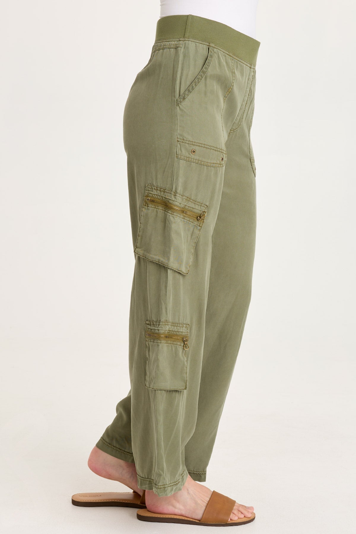 Britte Tencel Twill Multi-Pocket Cargo Pull-On Pant Espalier Pigment - XCVI