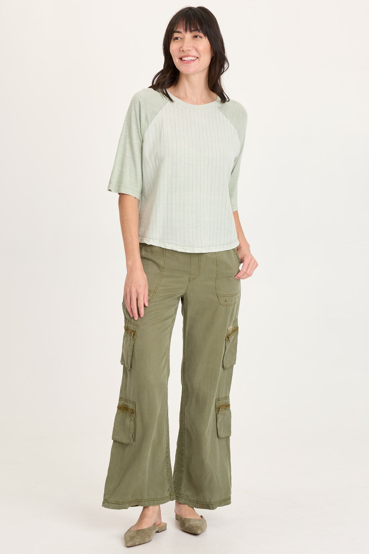 Britte Tencel Twill Multi-Pocket Cargo Pull-On Pant Espalier Pigment - XCVI