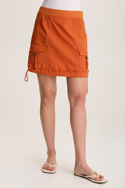 Leticia Poplin Cinched Hem Mini Skirt Oriole - XCVI