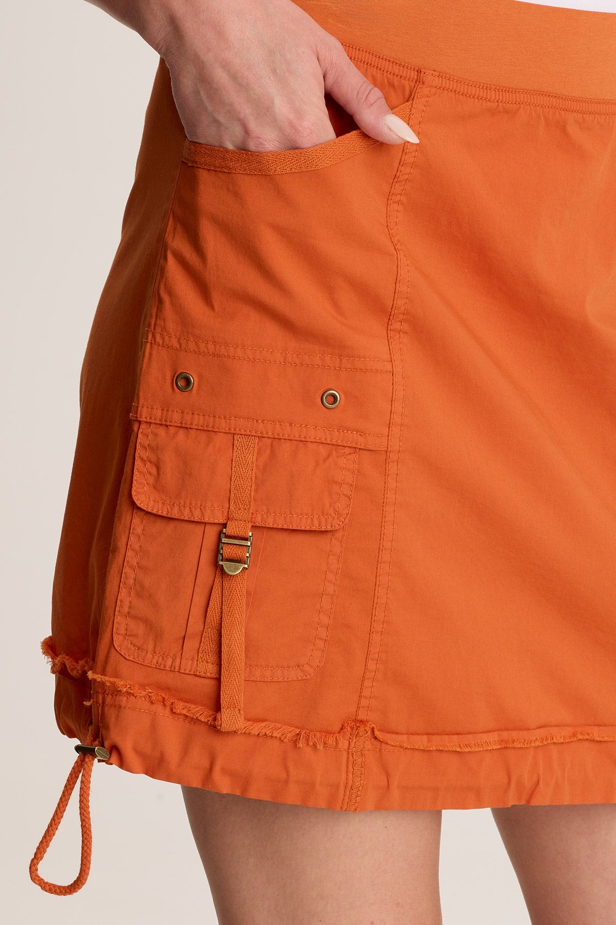 Leticia Poplin Cinched Hem Mini Skirt Oriole - XCVI