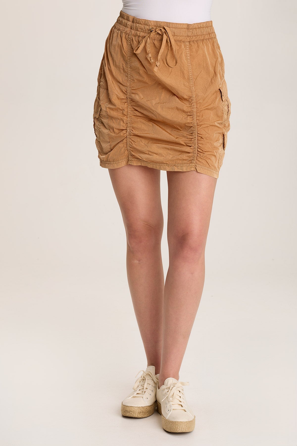 Marley Ruched Sporty Cargo Mini Skirt Fireclay Pigment - XCVI
