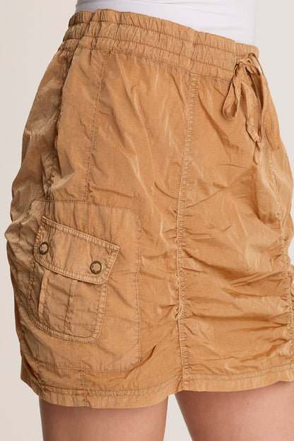 Marley Ruched Sporty Cargo Mini Skirt Fireclay Pigment - XCVI