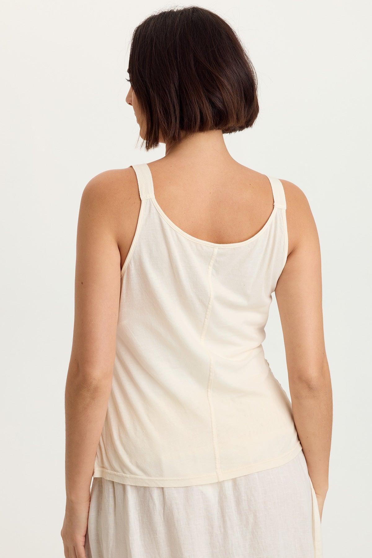 Shire Jersey-Lined 100% Cotton Crochet Tank Toasted Almond - XCVI