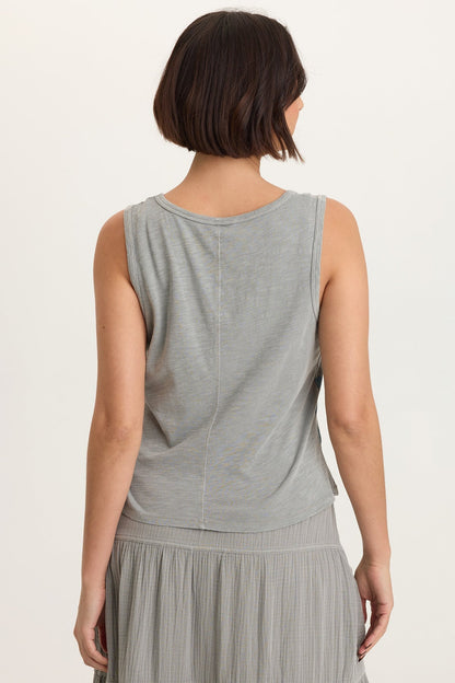 Printed Etano Cotton Modal Jersey Scoop Neck Bra-Friendly Tank Masterpiece Pigment - XCVI