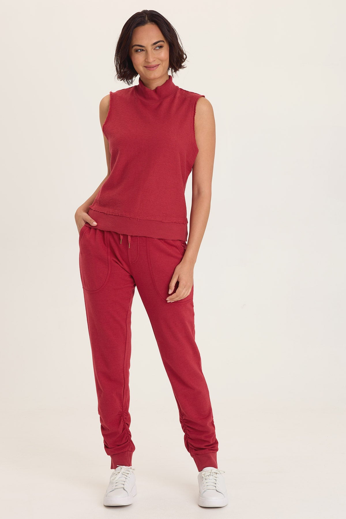 Isolde Mock Neck Tank - Crepe Knit Sleeveless Top | Wearables by XCVI Corundum - XCVI