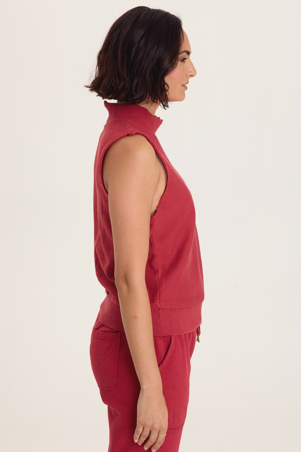 Isolde Mock Neck Tank - Crepe Knit Sleeveless Top | Wearables by XCVI Corundum - XCVI