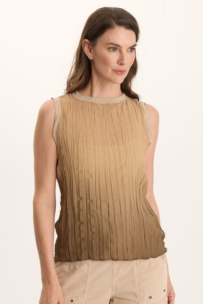 Idonia Micro-Pleat Crinkle Tank Dip Dye Comfort - XCVI