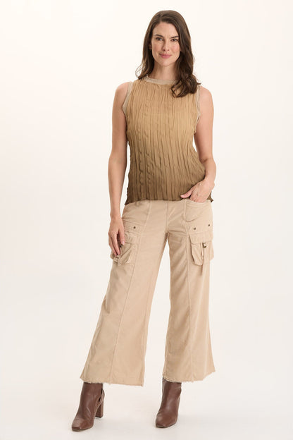 Idonia Micro-Pleat Crinkle Tank Dip Dye Comfort - XCVI