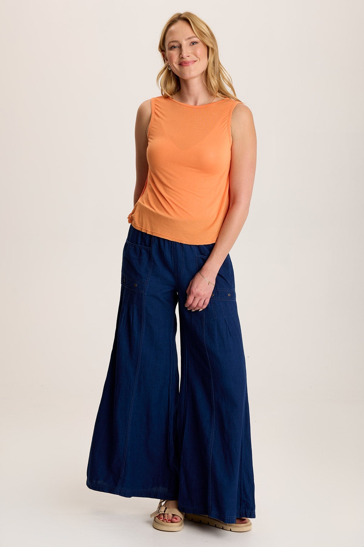Leka High-Boatneck Tank Peach Mimosa - XCVI
