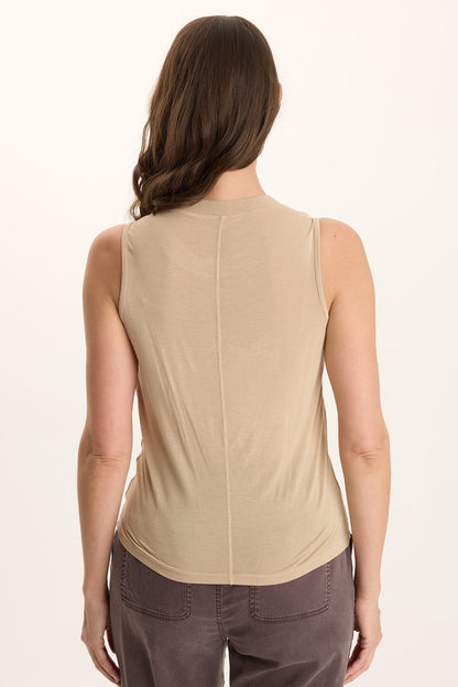 Mahala Textured Satin Crew Neck Tank Top Park Avenue - XCVI