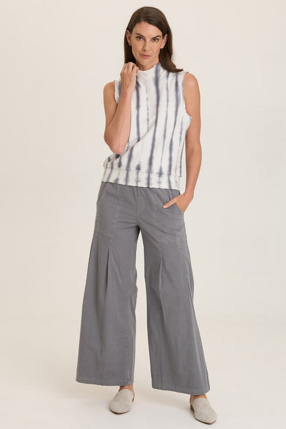 Isolde Mock Neck Tank - Crepe Knit Sleeveless Top | Wearables by XCVI Pelagic Wash Mist - XCVI