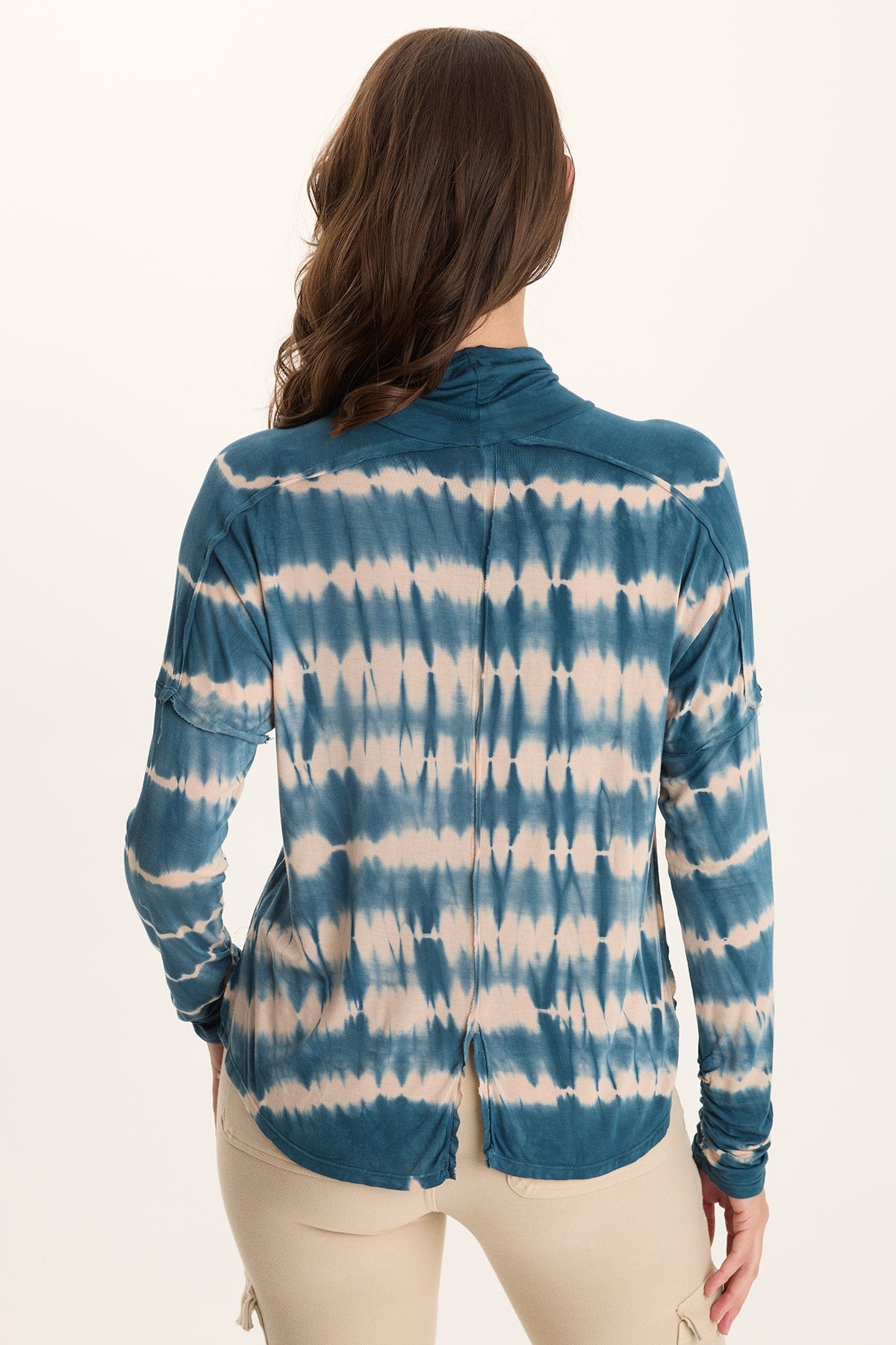 Norda Stretch Jersey Keyhole-Neck Long-Sleeve Top Encaustic Wash Central - XCVI