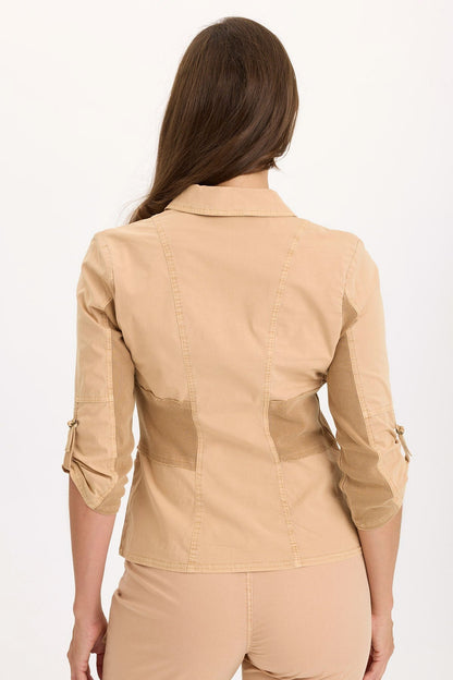 Wearables Wexel Poplin/Stretch Rib Fittd Cargo Jacket Fireclay Pigment - XCVI