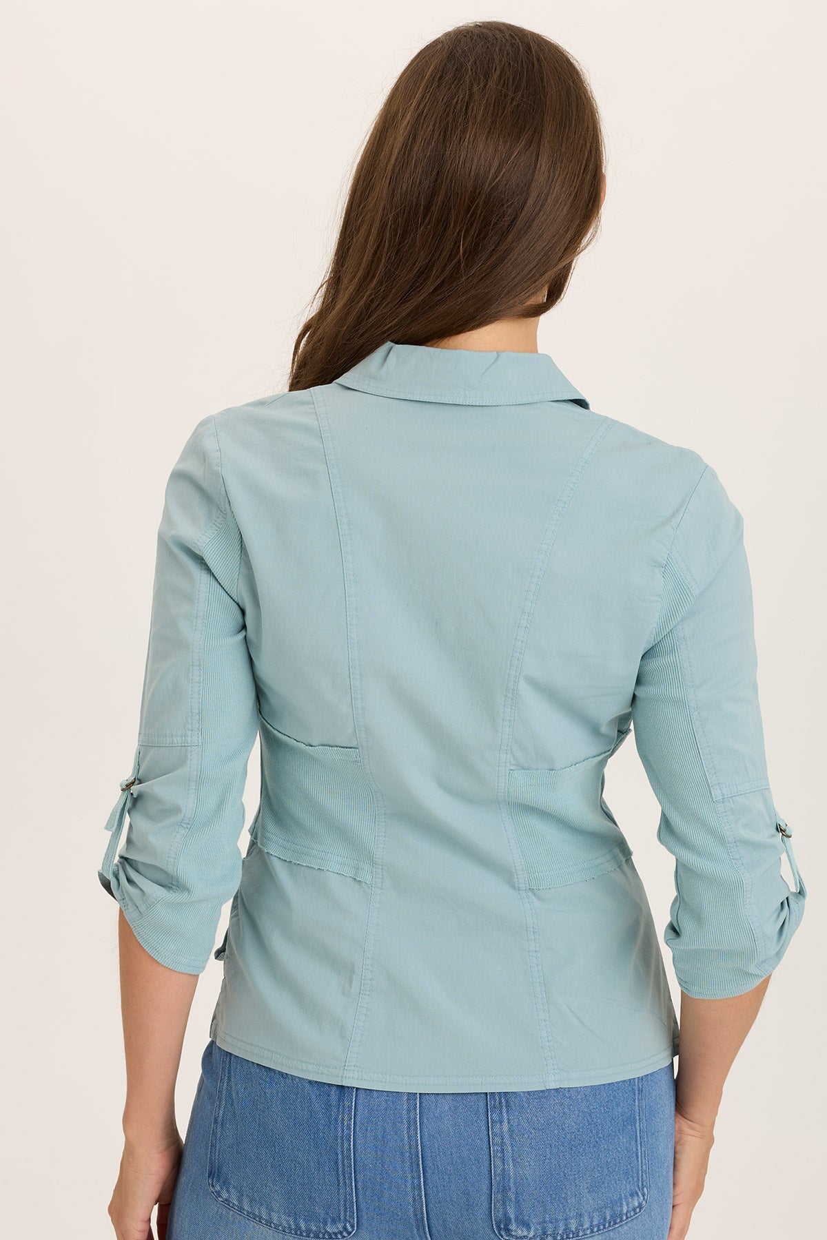 Wearables Wexel Poplin/Stretch Rib Fittd Cargo Jacket Ocean Front - XCVI