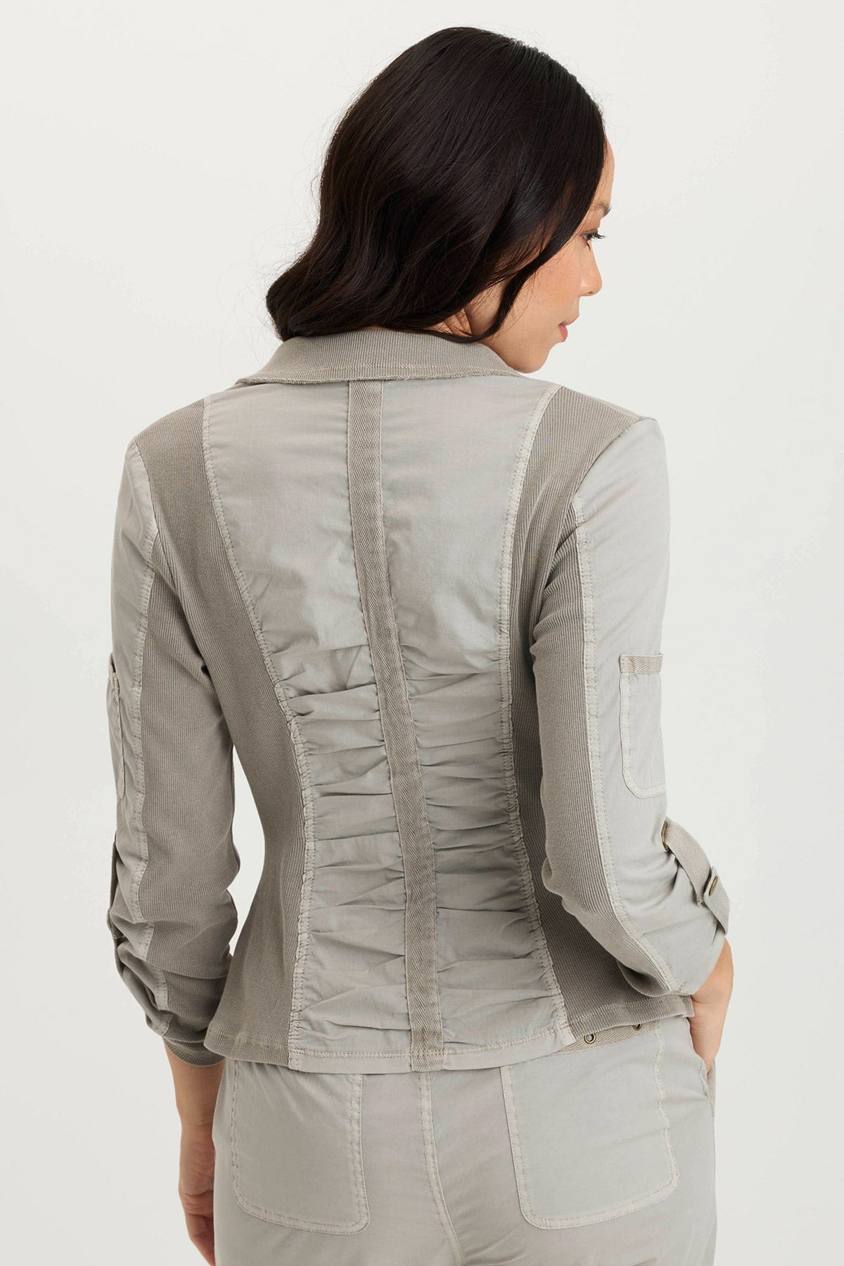 Darwin Tabbed 3/4-Sleeve Sturdy Stretch Summer Jacket Whitecap Pigment - XCVI