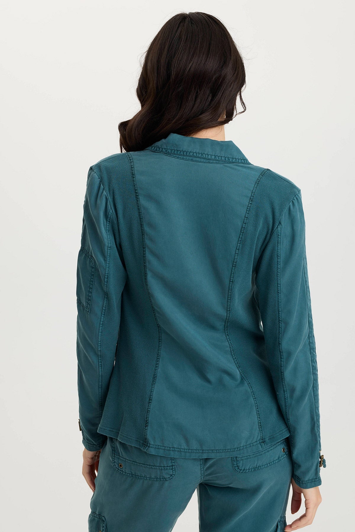 Stratford Twill + Jersey Structured Lightweight Blazer Tideworn Pigment - XCVI