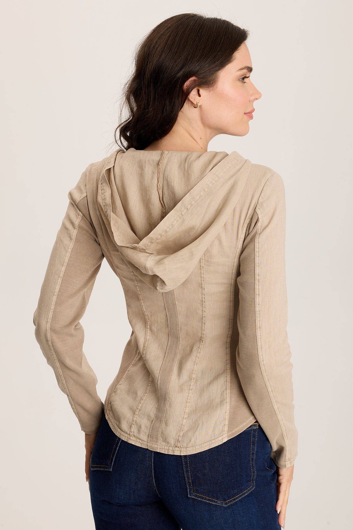 Balvino Linen Ruched Cord Jacket Tanglewood Pigment - XCVI